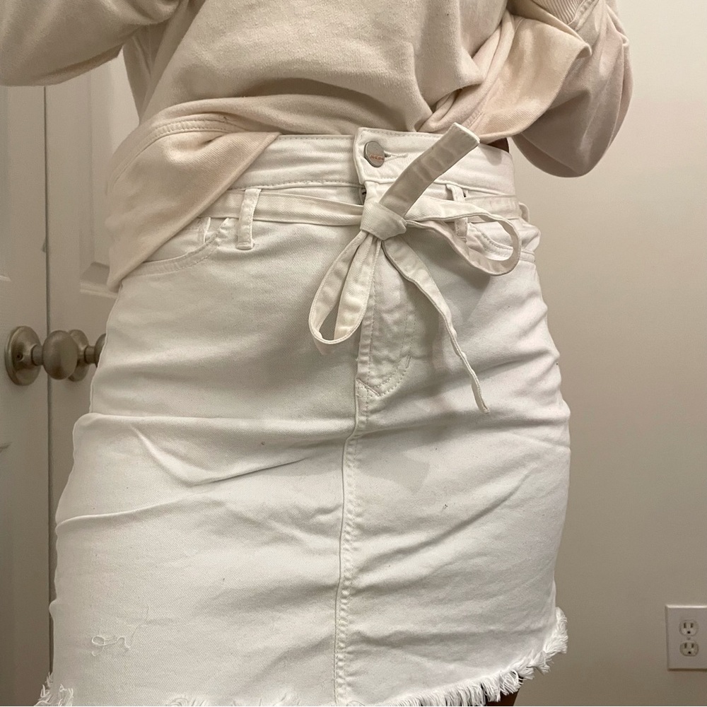 Dear John White Denim Skirt